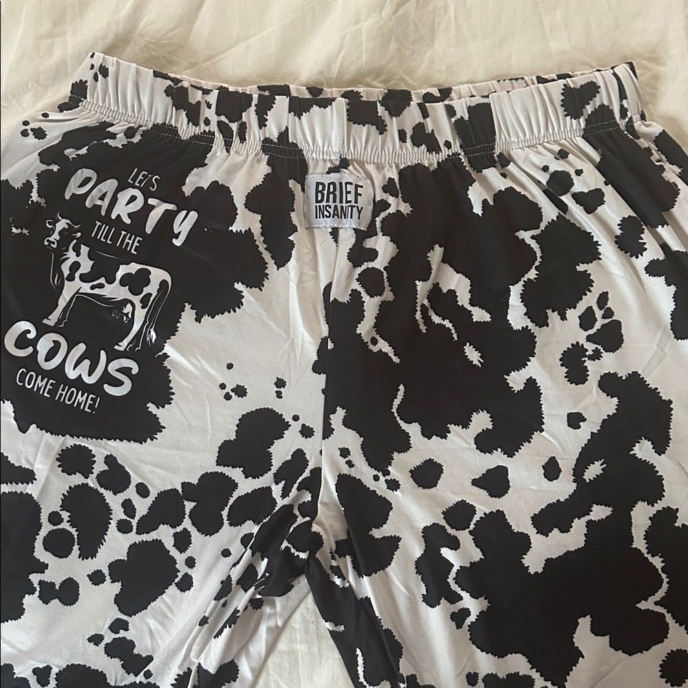 BRIEF INSANITY's Lets Party Til The Cows Come Home Unisex Pajama Lounge Pants